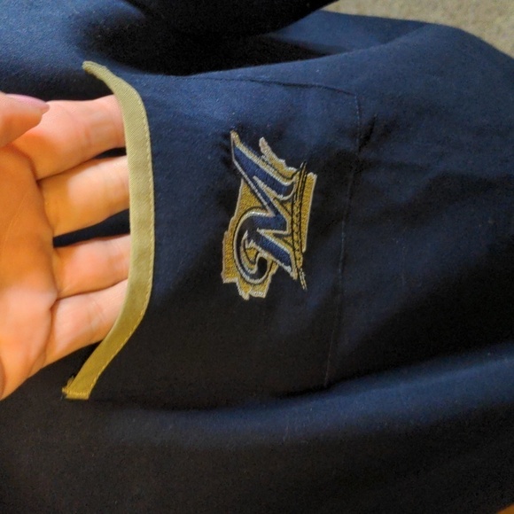 MKE BREWERS genuine merchandise MLB 2XL dark navy Surgical Scrub Top - Picture 9 of 11